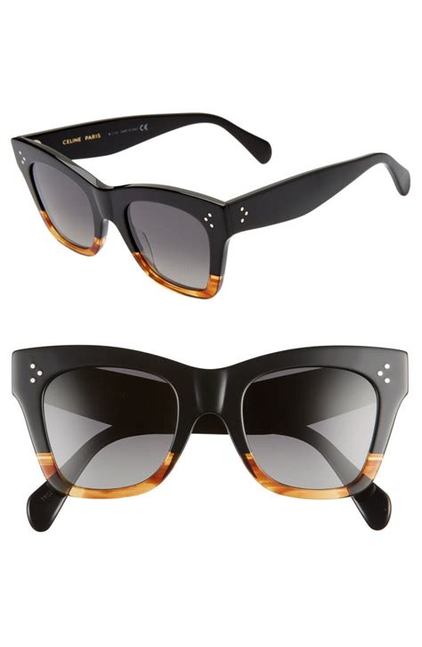 celine 58mm flat top sunglasses|Celine 50mm polarized square sunglasses.